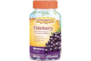 Emergen-C Elderberry Gummies, Elderberry Immune Support Natural Flavors with High Potency Vitamin C, Back to School Essentials - 36 Count
