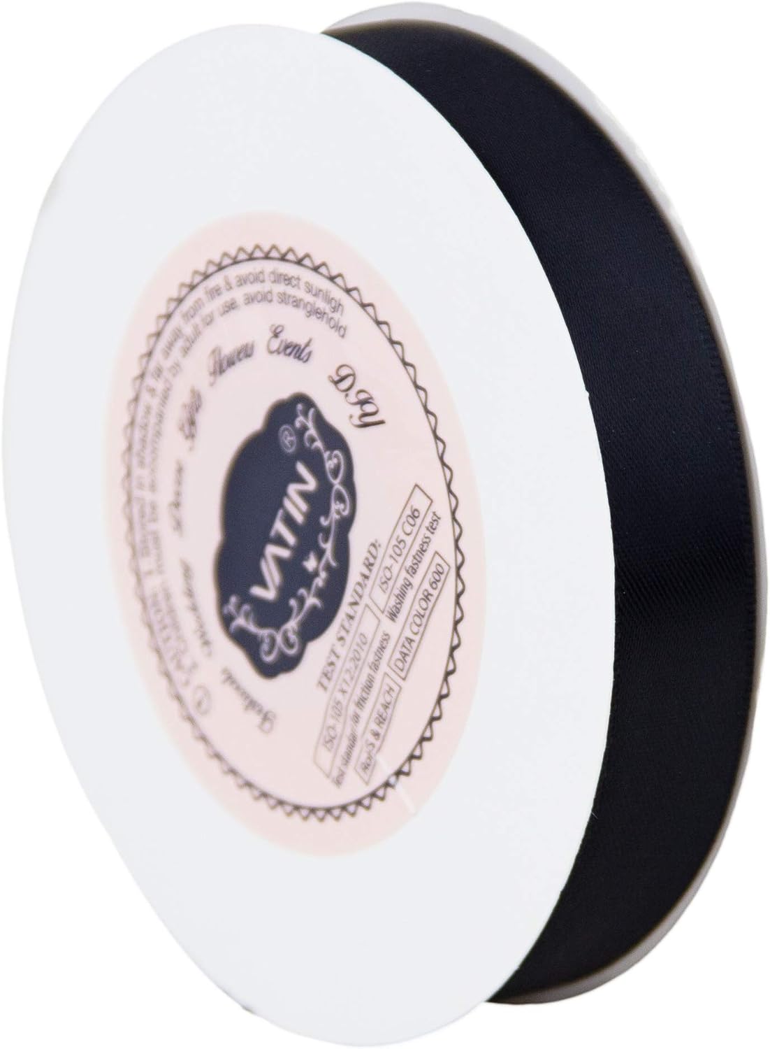 VATIN 16mm Double Faced Polyester Black Satin Ribbon, 23 Metre Spool, Perfect for Wedding Decor Wreath, Baby Shower - Image 3