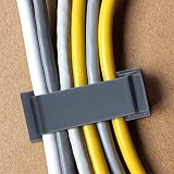 SOULWIT 50Pcs Self Adhesive Cable Management Clips Grey Organizers Wire Clips view 2