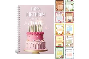Motiskyy Birthday Gift Card Book 7 x 5 Inch Happy Birthday Booklet Organizer Bright Greeting Card Album Keeper Personalized Gift for Birth Party Supplies(Pastel)