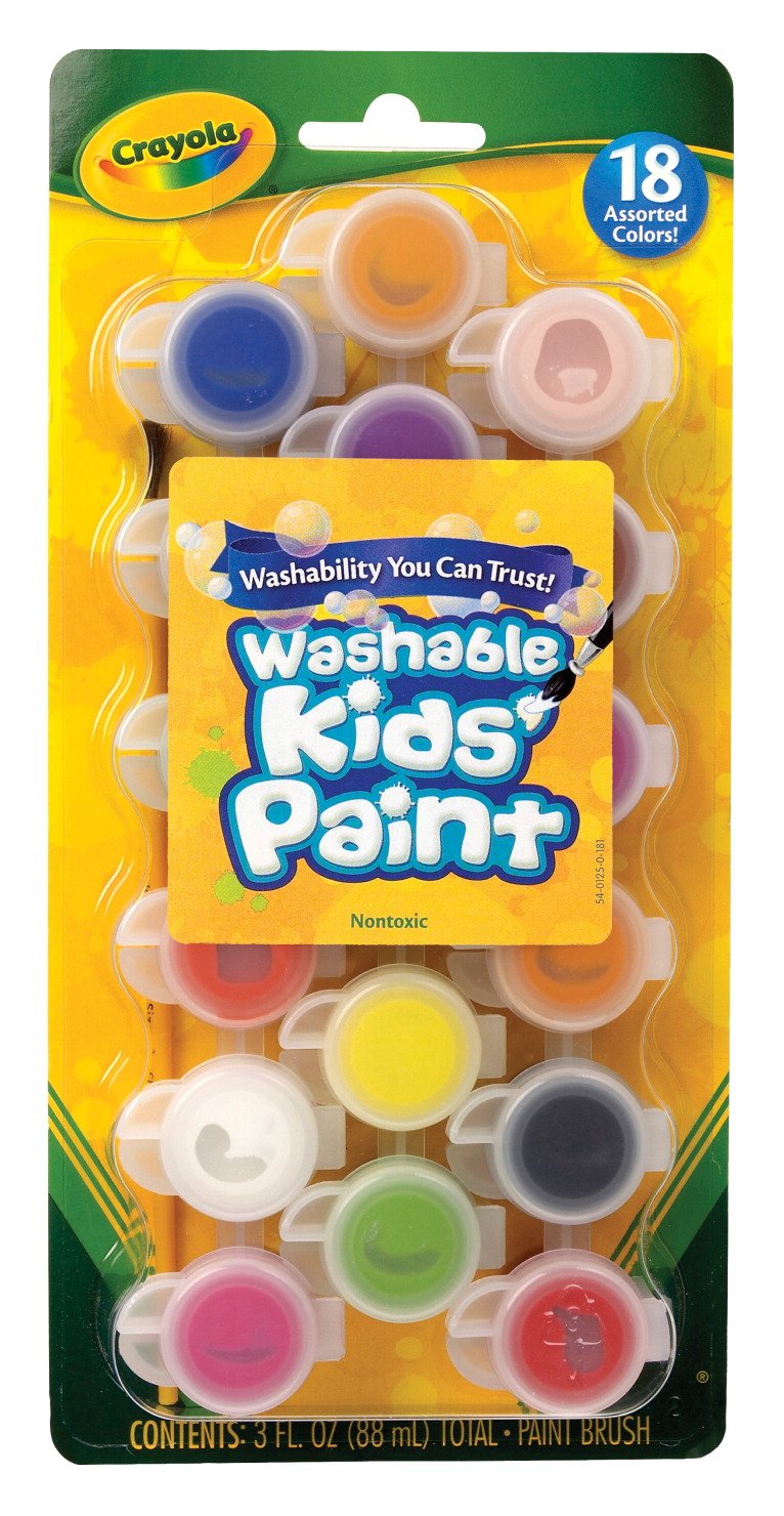 CRAYOLA Washable Kid's Paint Pots-18 Colors 3 Pack