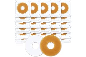 Siifert Ostomy Barrier Rings Adapt Moldable Skin Extender Outer Diameter 2 Inch(48mm)-2mm Thickness Ostomy Bag Supplies Hydrocolloid Skin Extender Rings Better Seal Skin Barrier(30 Pcs)