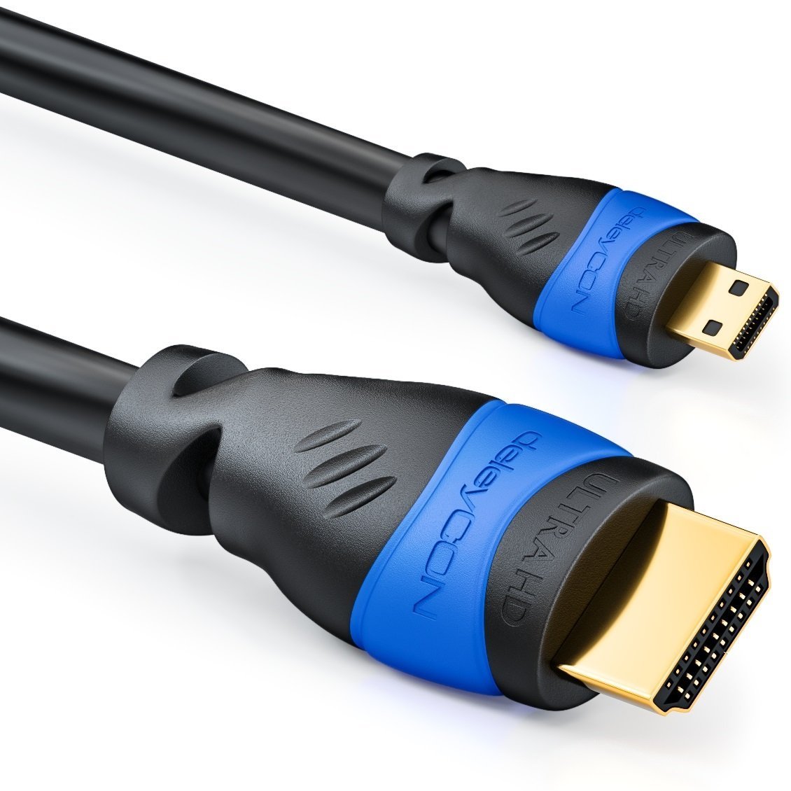 deleyCON 5m (16.40 ft.) Micro HDMI Cable - HDMI 2.0/1.4a Compatible - High Speed with Ethernet (Newest Standard) - HDCP ARC 3D 4K Ultra HD 1080p 2160p