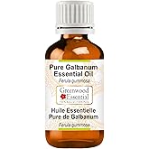 Greenwood Essential Galbanum Essential Oil (Ferula gummosa) Pure | Non-Sticky | Non-Greasy | Lightweight | Men & Women | All Skin Types | Steam Distilled 5ml (0.16 oz)