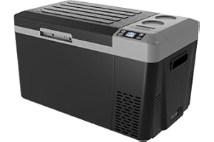 EKOJUCE 12 Volt Refrigerator Electric Cooler - 24Quart(23L) Refrigerator Compressor 12/24V DC & 100-240V AC, 12V Fridge Usable Battery for Truck, Boat, Camping, Travel, Home