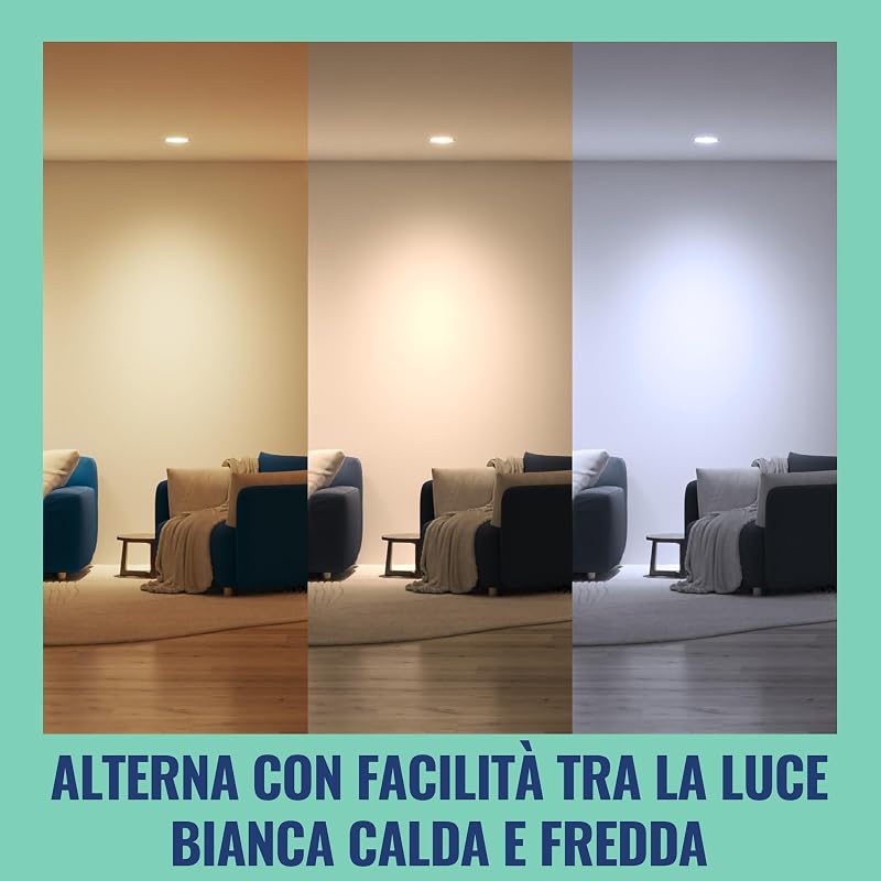 Faretto LED smart vetro GU10, a colori e bianco Regolabile, equivalente 50 W, 2.200-6.500 K, 345 lumen, intensità regolabile, compatibile Alexa, Google Assistant e Apple Home, conf. da 2