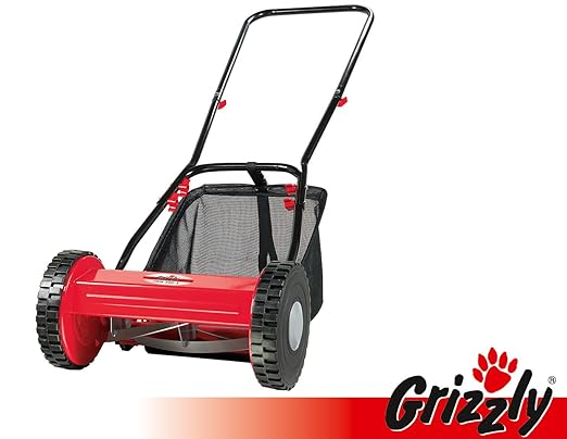Grizzly Hand Rasenmäher Spindelmäher Handbetrieb HRM 300-3, 30 cm Schnittbreite, stufenlose Höhenverstellung, wartungsfreie M