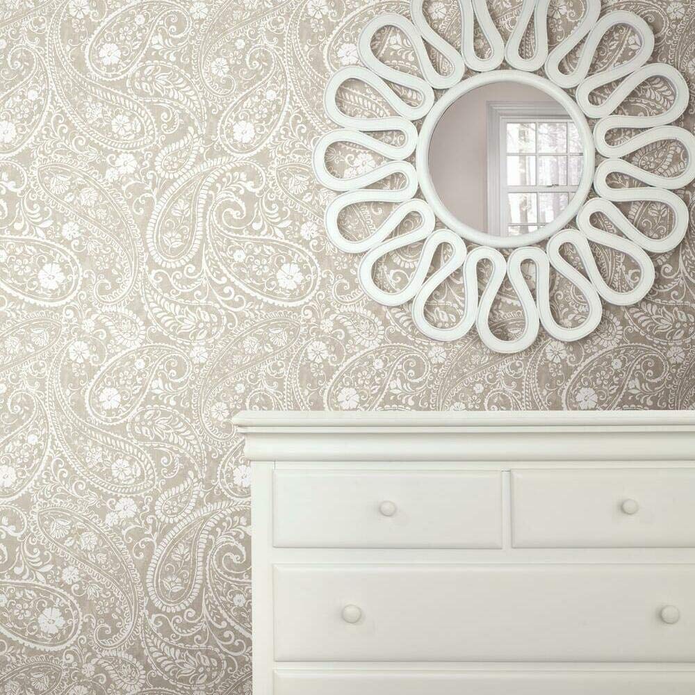 Photo 1 of RoomMates RMK11580RL Beige Paisley Prince Peel and Stick Wallpaper