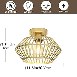 Jasopacp 1-Light Modern Gold Flush Mount Ceiling