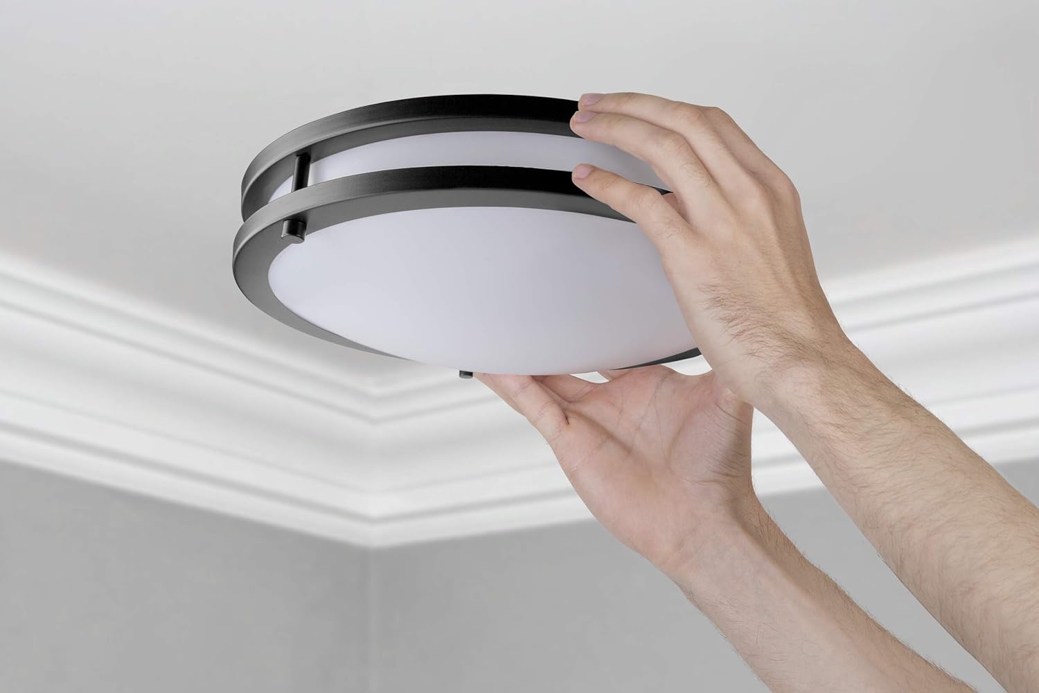 LB72121 LED Flush Mount Ceiling Light, 12 inch, 15W (150W Equivalent) Dimmable 1200lm, 4000K Cool White, Oil Rubbed Bronze Round Lighting Fixture for Kitchen, Hallway, Bathroom, Stairwell: Home Improvement