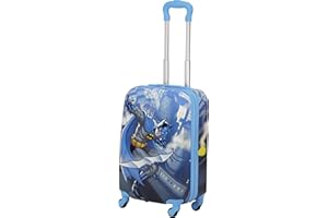 FUL Unisex Kid's DC Comics Batman 21 Inch Carry On Luggage, Hardshell Rolling Suitcase with Wheels, Blue