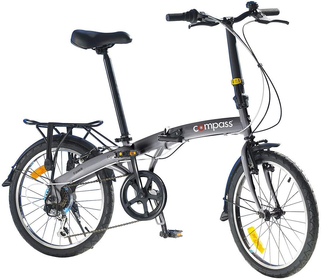 Compass Faltrad 20 Zoll Stahl, Klapprad, Klappfahrrad mit Shimano 6-Gang Schaltung Freeshift, leicht und stabil …