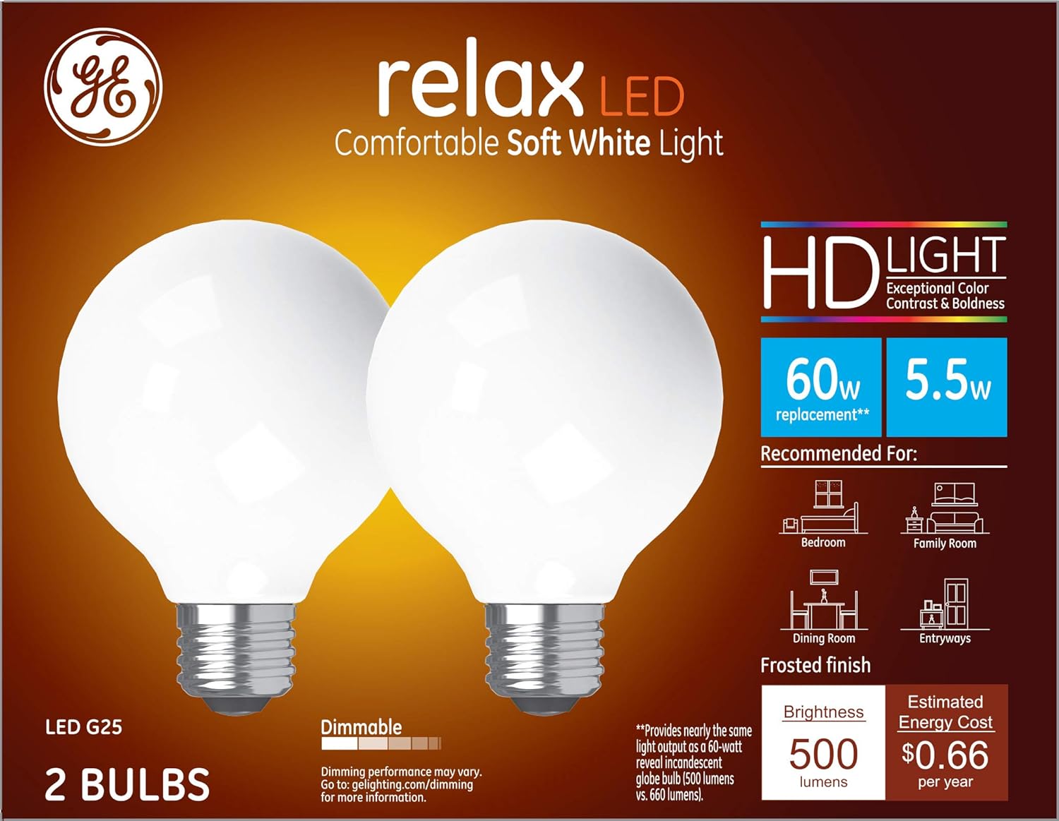 Best ge relax led 60 watt dimmable bulbs