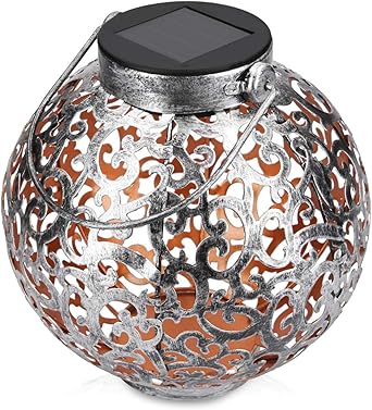Navaris Metall Led Solarlaterne Aussen Mit Tragegriff 16cm Faszinierender Schatteneffekt Orientalische Garten Solar Laterne Gartendeko Lampe Amazon De Beleuchtung