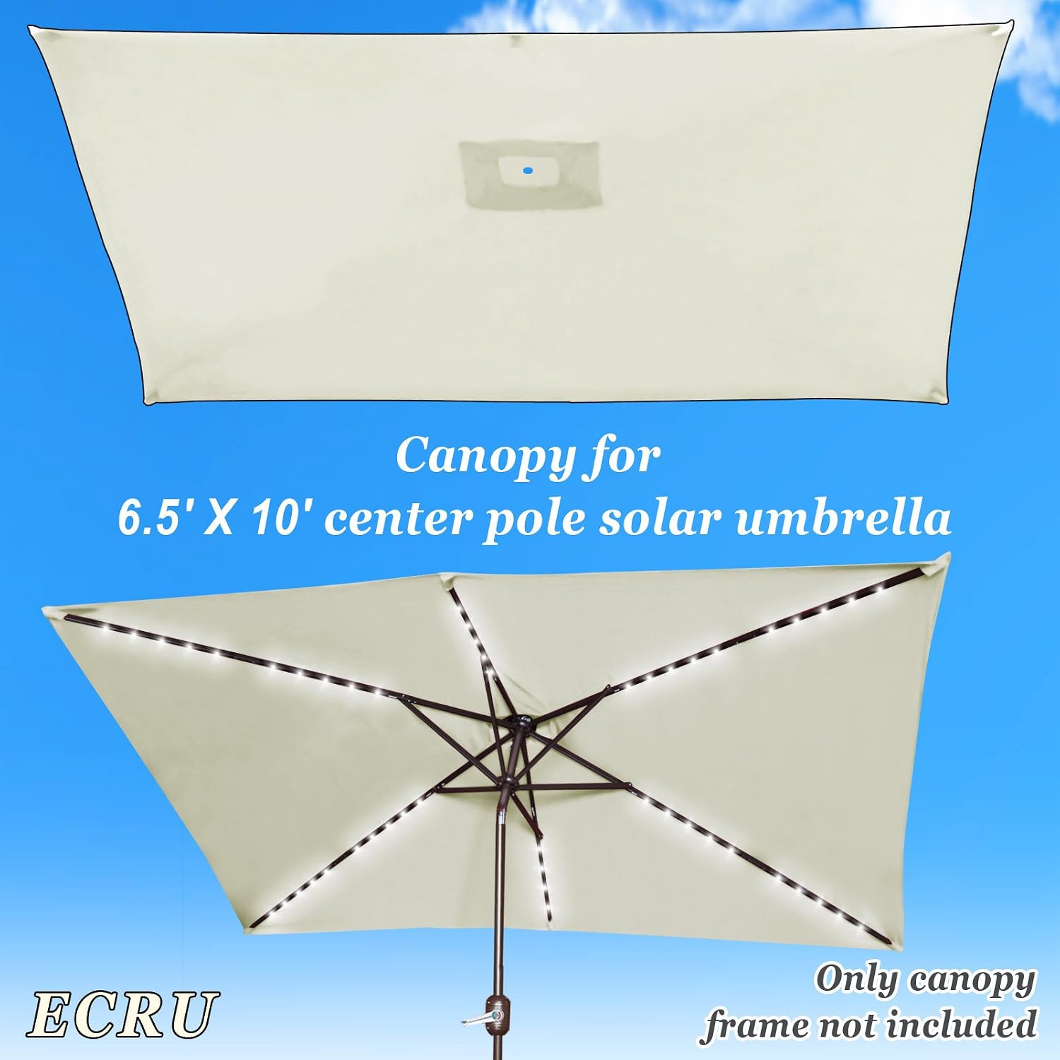 Benefitusa Umbrella Replacement Canopy Cover For 11 5ft 8 Rib Market Outdoor Patio Shades Ecru
