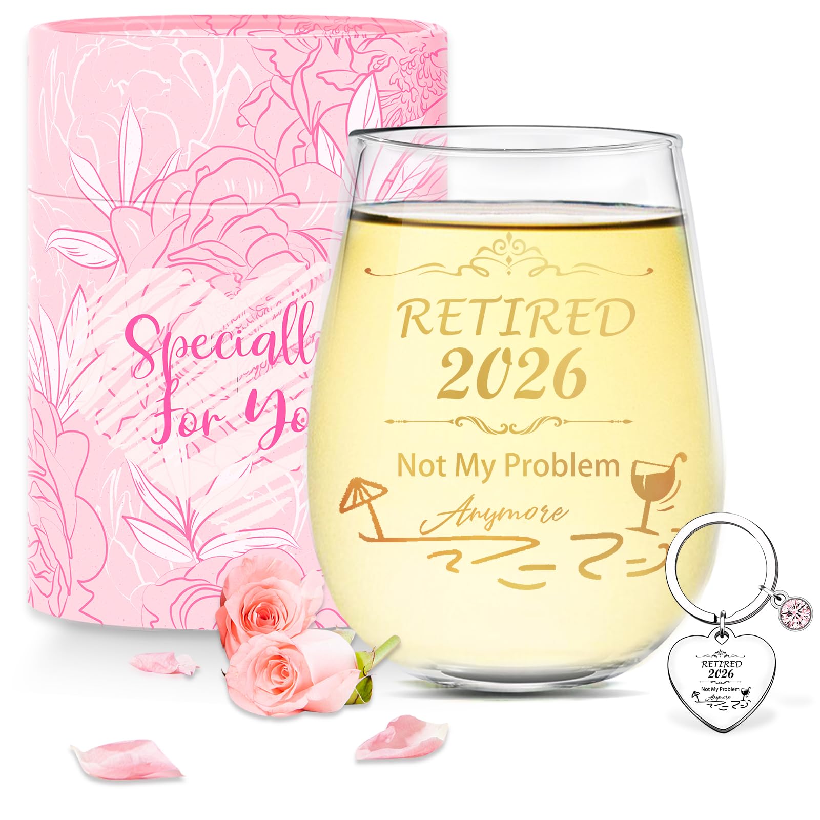 Best Retirement Gifts for Woman Men Stemless Wine Glass 2026 Thank You Leaving Gifts Retired Farewell Gift for Women Coworkers Colleagues Teacher Funny Retirement Good Luck Gifts Happy Retirement