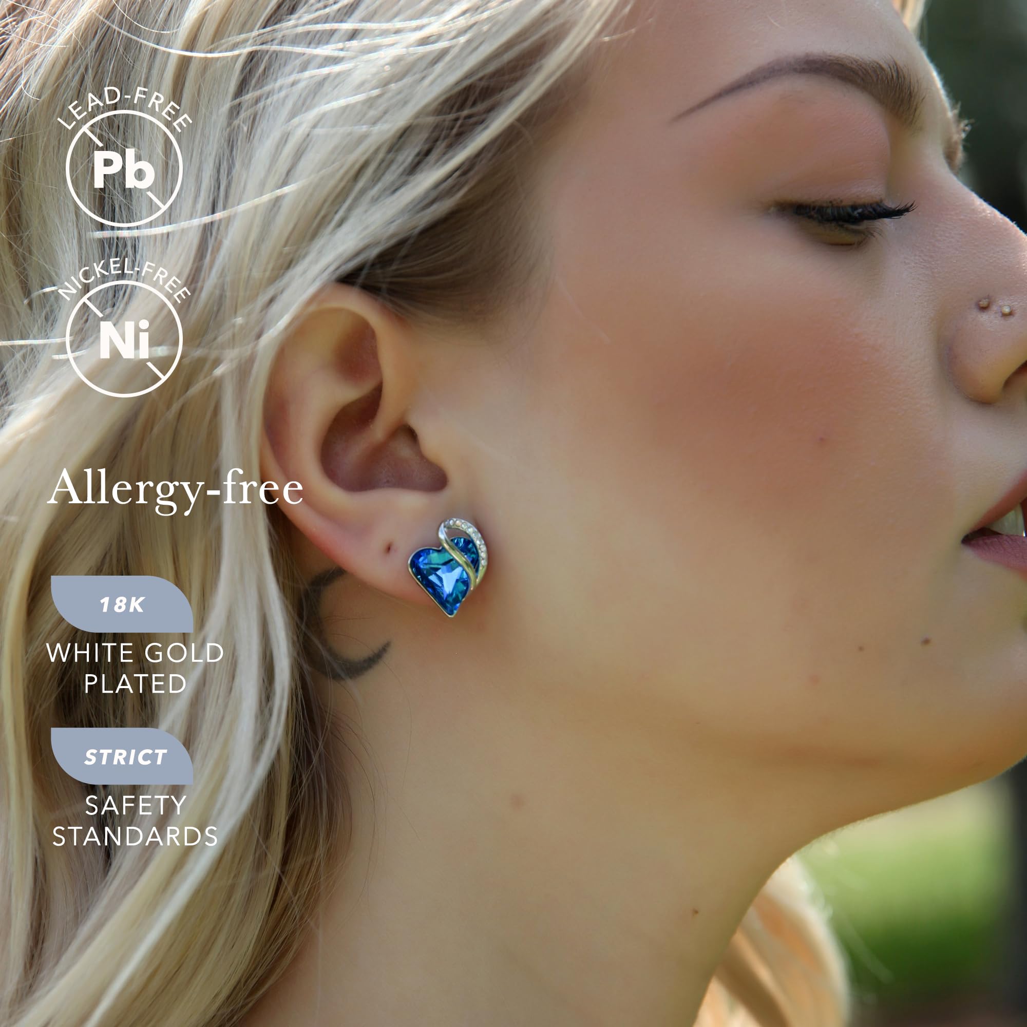 Infinity Love Heart Stud Earrings