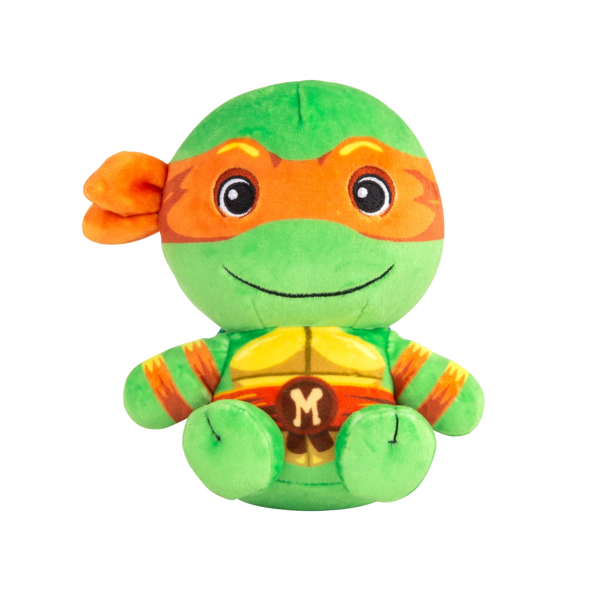 Club Mocchi Mocchi Teenage Mutant Ninja Turtles Michelangelo Junior Plush Toy - Collectible TMNT Soft Toys - Officially Licensed Superhero Toys - Desk Buddy Action Figures - Ninja Kids Toys 3+ Years