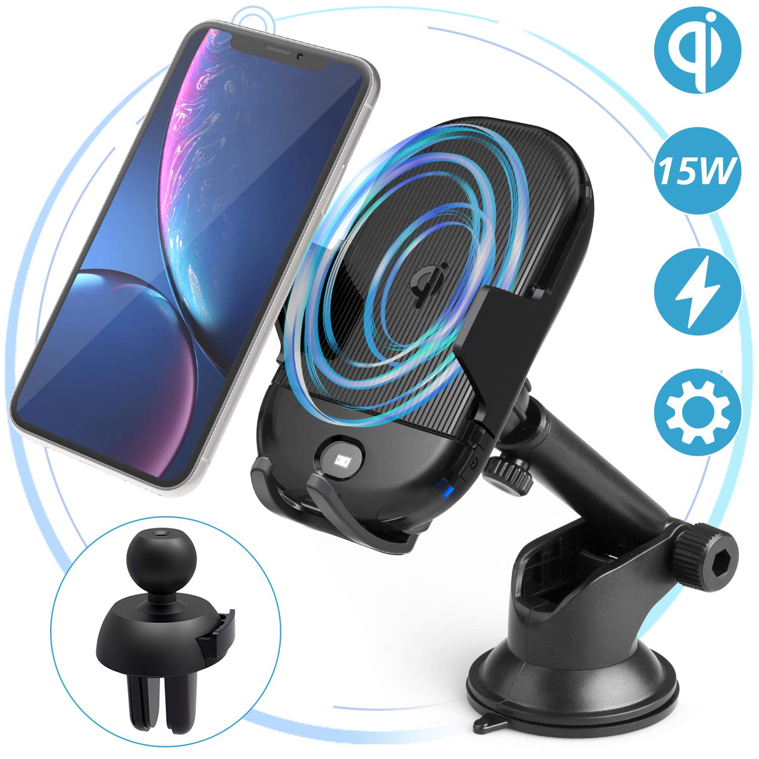 Comment Charger Samsung S9 Sans Fil Chargeur sans Fil Voiture,Gvoo 15W Chargeur Sans Fil Rapide Voiture Qi