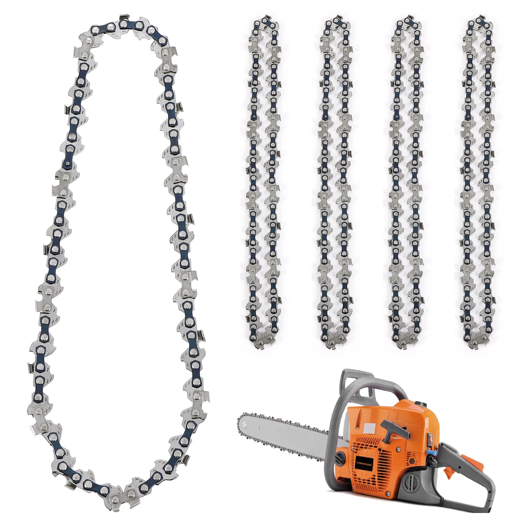 AWAOVV 5Pcs Mini Chainsaw Chain 6 Inch (24cm) Black Chain, Carbide Chainsaw Chain, Guide Saw Chain Replacement Portable Saw Chain for Cordless Electric Portable Mini Chainsaw