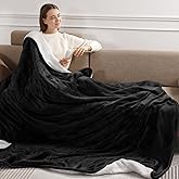 Electric Blanket Queen Size 84" x 90" Heated Blanket with Dual Control, 5 Heating Levels & 10 Hours Auto Off, Fast Heating Blanket Soft Flannel & Fluffy Sherpa, Birthday Gifts for Senior Grandma