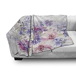 Ambesonne Lavender Throw Blanket, Pastel