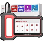 THINKCAR OBD2 Scanner, ThinkScan Plus S7 ABS,SRS,ECM,TCM,BCM,AC,IC System Diagnostic Scan Tool with 5 Special Services Options, Cover 94 Car Brands Code Reader, FCA AutoAuth, Wireless Update
