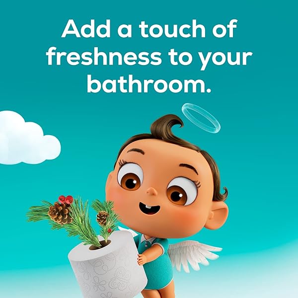 ANGEL SOFT TOILET PAPER WITH FRESH EVERGREEN SCENTED TUBE, 8 MEGA ROLLS = 32 REGULAR ROLLS, SOFT AND STRONG TOILET TISSUE