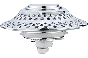 Universal Bathtub Drain Stopper with Removable Hair Catcher, 3-in-1 Pop-up Drain Plug Fits 1.38 to 2.1 Inch Holes, Upgrade Sh