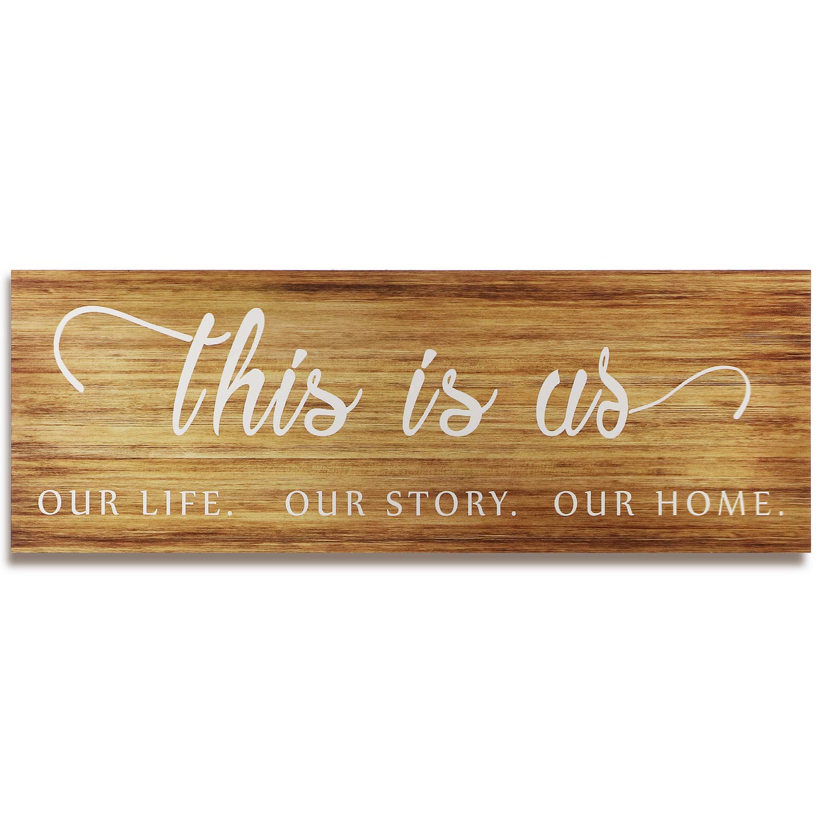 Jetec This Is Us Wall Sign Wooden Family Wall Plaques Inspiration Sign Farmhouse Entryway Rustic Plaques Art with Quotes for Living Room Bedroom Christmas Decorations(Brown)