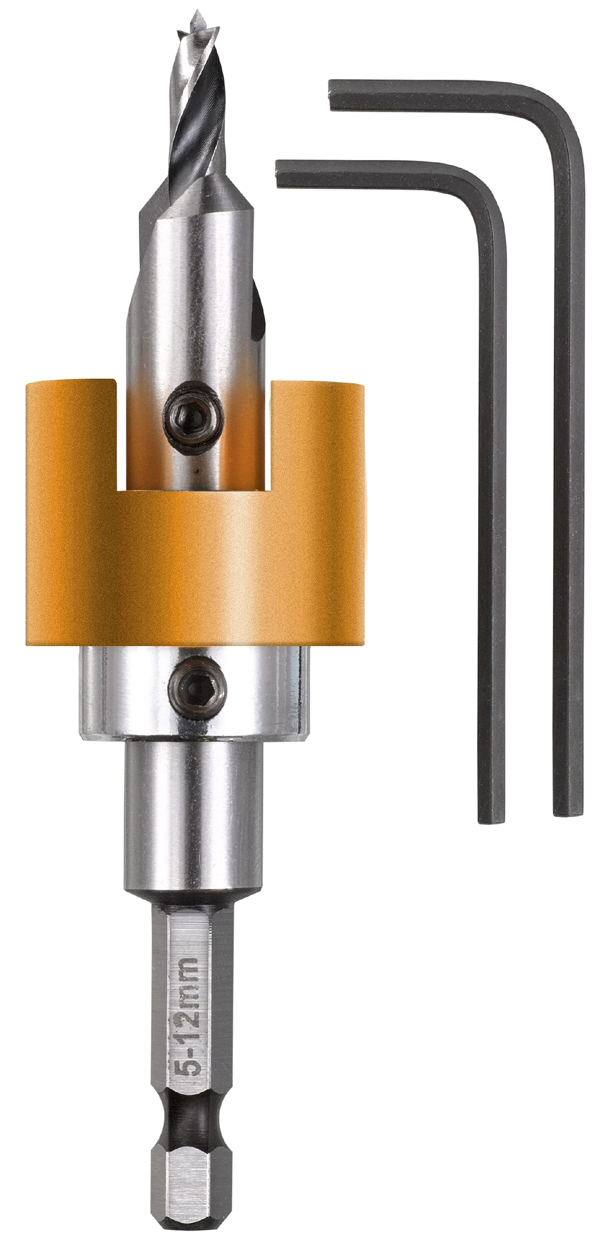 kwb Hardwood Drill Ø 6 Mm Made of Hss-M2 with Countersink, Adjustable Depth Stop and 1/4" Hexagonal Shank