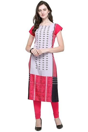 Women's Crepe Straight Kurta(trishul-Liberty-Pink)