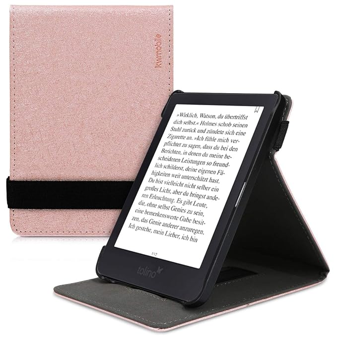 kwmobile Tolino Shine 3 Hülle - Schlaufe Ständer - e-Reader Schutzhülle für Tolino Shine 3