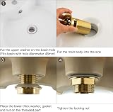 Frap Basin Sink Waste Slotted Pop Up Click Clack Brushed Gold view 6