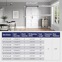 FREDBECK 48x84 Double Bi-fold Barn Door with
