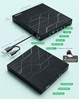 PeroBuno Super External CD/DVD Drive with USB 3.0 Ethernet Hub SD TF Card Reader view 7