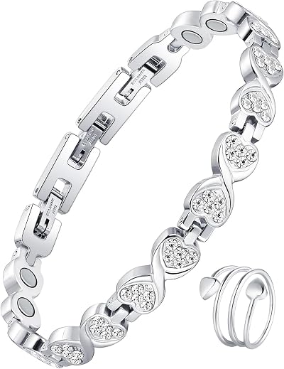 Jecanori Magnetic Bracelet for Women Titanium Steel 3800 Gauss Adjustable Gift