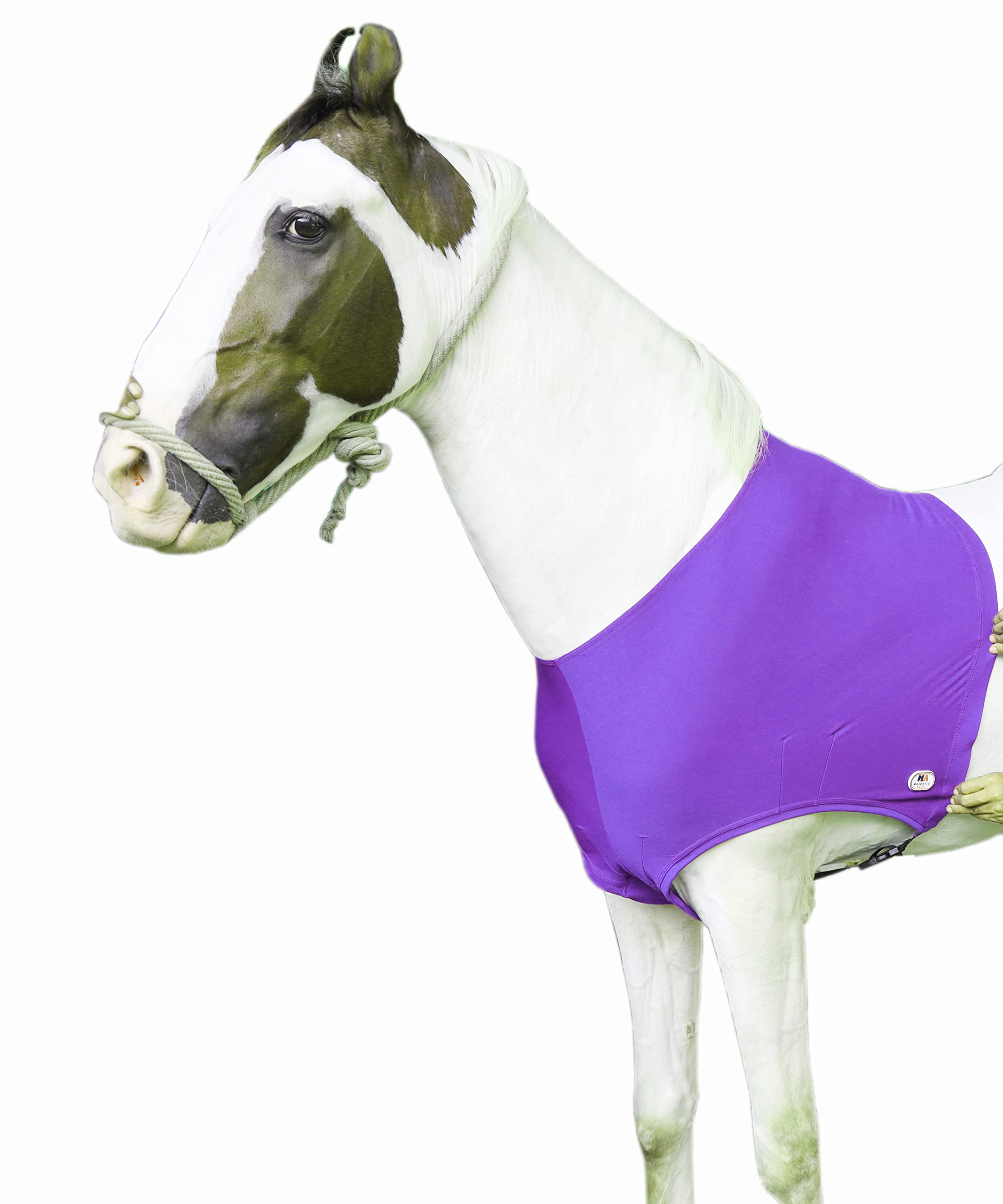Majestic Ally Lycra Stretch Horse Shoulder Guard (Large, Purple)