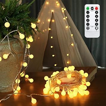 amars christmas led globe string lights battery operated with remote timer bedroom party decorative fairy lights for christmas tree indoor outdoor