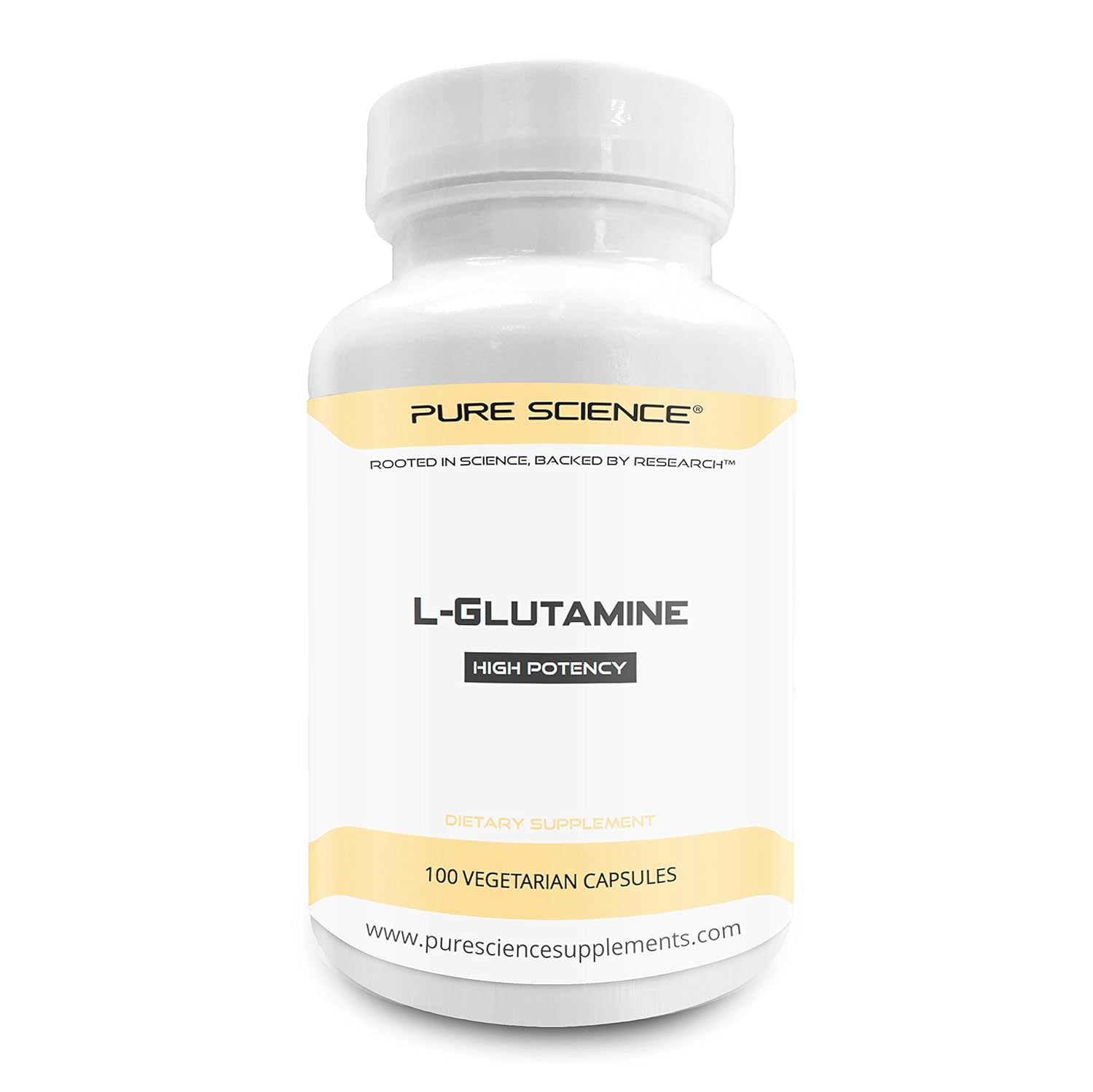 Pure Science LGlutamine Supplement 750mg 100 Vegetarian Capsules
