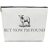 Ythuil Christian Gifts Makeup Bag, But Now I'm Found Cosmetic Bag for Purse, Inspirational Religious, Birthday, Christmas, Faith Based Gifts for Women Sister Besties