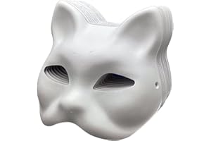 Yarizm Cat Masks Therian Masks made of White Paper for DIY Painting