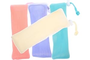 MUSISALY 4pcs Soap Pouches Foaming Mesh Bags Exfoliating Shower Soap Net Pouches for Face Cleansing and Travel Bathroom Use