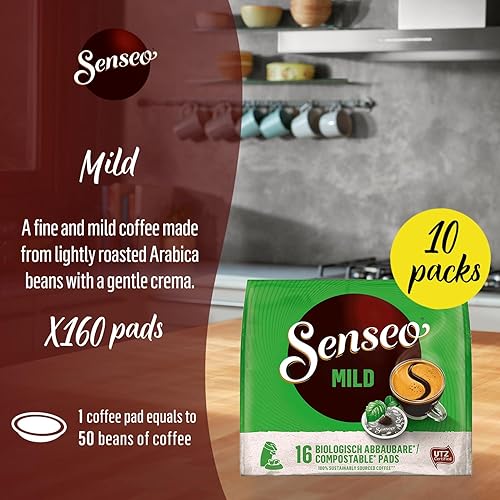 Senseo Mild Light Roast Coffee Pods, 16 Count (Pack of 10