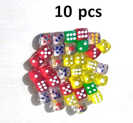 ISHARAA Pack of 10 Six Sided D6 Dice for Playing D&D Warhammer RPG Board Game Favours