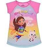 Gabby's Dollhouse, Toddler Girls Pajama Nightshirt with Raglan Short Sleeves, Pink, Toddler Size 3