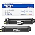 (with Chip) TN227 Toner Cartridge TN-227 2 Black Compatible Replacement for TN227 TN-227BK TN223 Black Work with MFC-L3770CDW