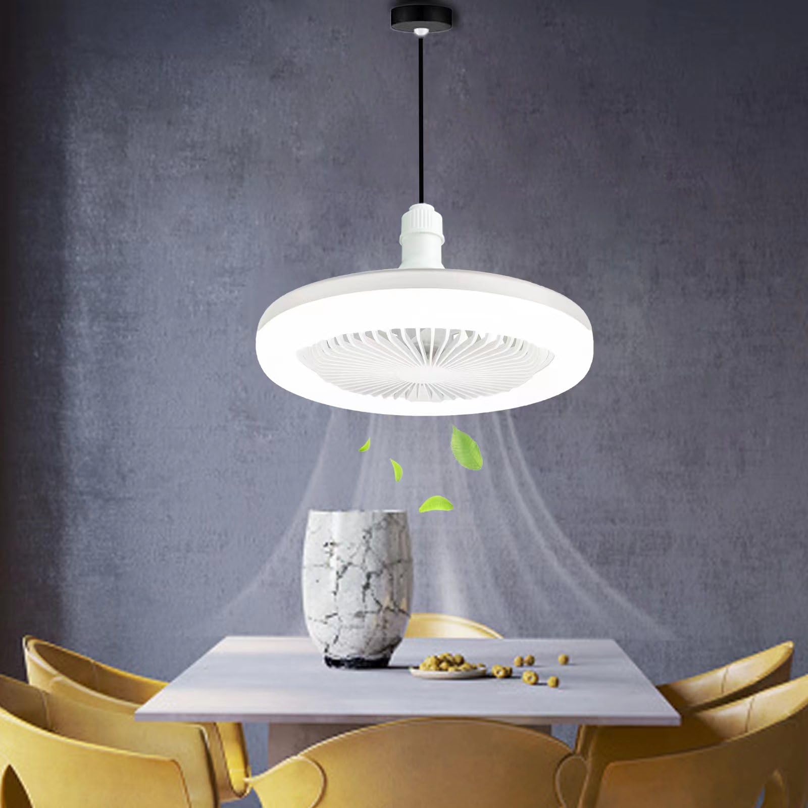 Photo 1 of EXHOURME Socket Ceiling Fan with Light?Wireless Ceiling Fan with Remote Control, E27 Indoor 10" Enclosed Small Ceiling 3 Colors and 3 Wind Speeds,for Bathroom/Bedroom/Small Room//Kitchen