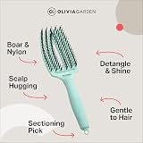 Olivia Garden Fingerbrush Care Iconic Medium Mint Detangling Hairbrush view 9