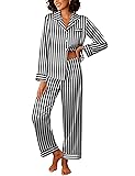 Ekouaer Womens Silk Satin Pajama Sets 2 Piece
